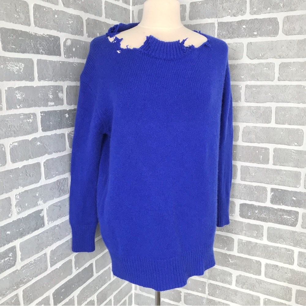Zara Knit Cashmere Distressed Sweater -S
